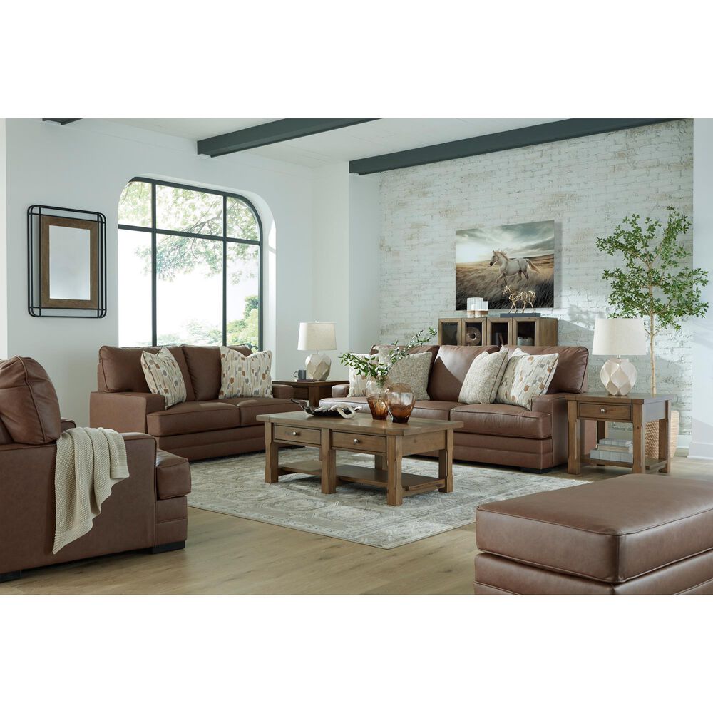 Ashley VillaCourt Chair and a Half with Ottoman in Caramel, , large
