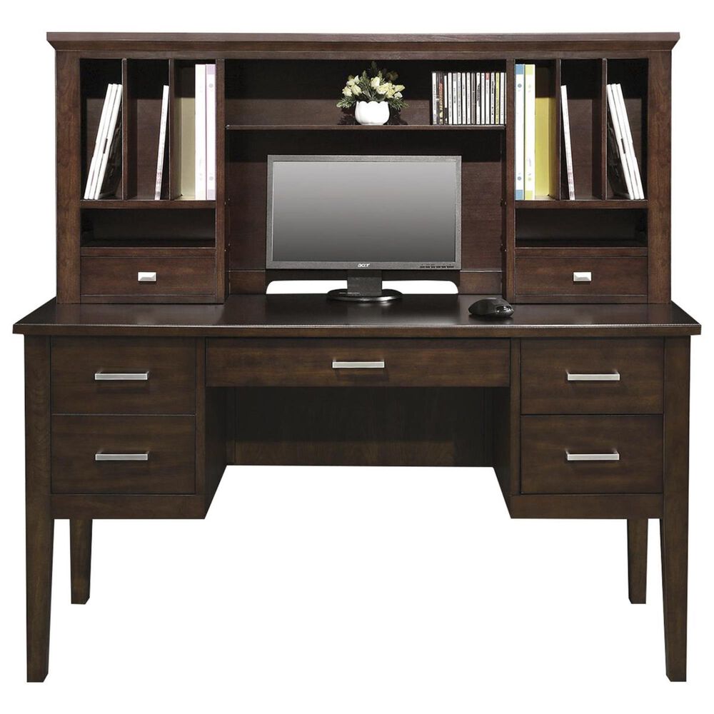 Bakersfield Koncept 54" Desk with Hutch in Chocolate, , large