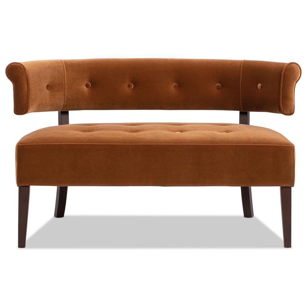 Jennifer Taylor Home Jared Bench Settee in Burnt Orange Velvet, , large