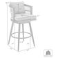 Armen Living Zella Patio Swivel Counter Height Bar Stool with Earl Gray Cushion in Gray, , large