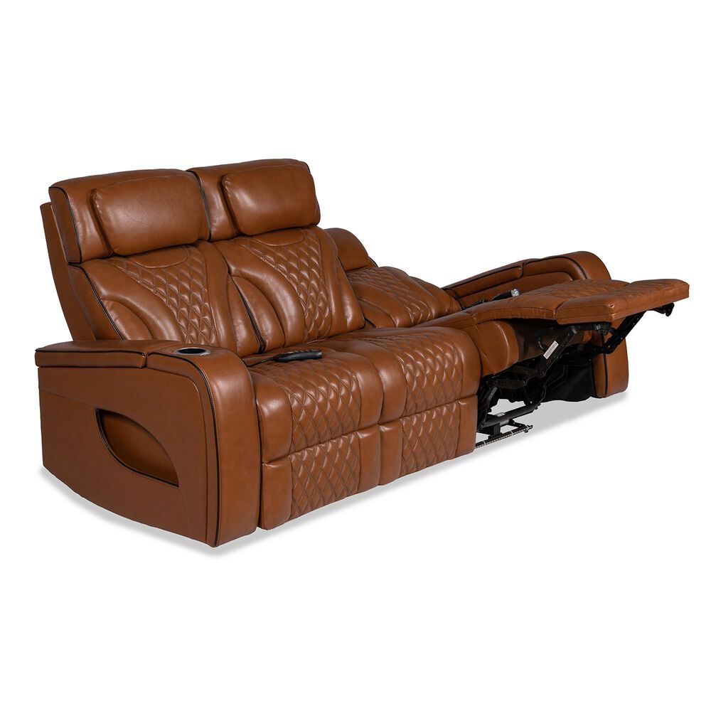 Aurora Furnishings Power Reclining Sofa with Drop Down Table in Livorno