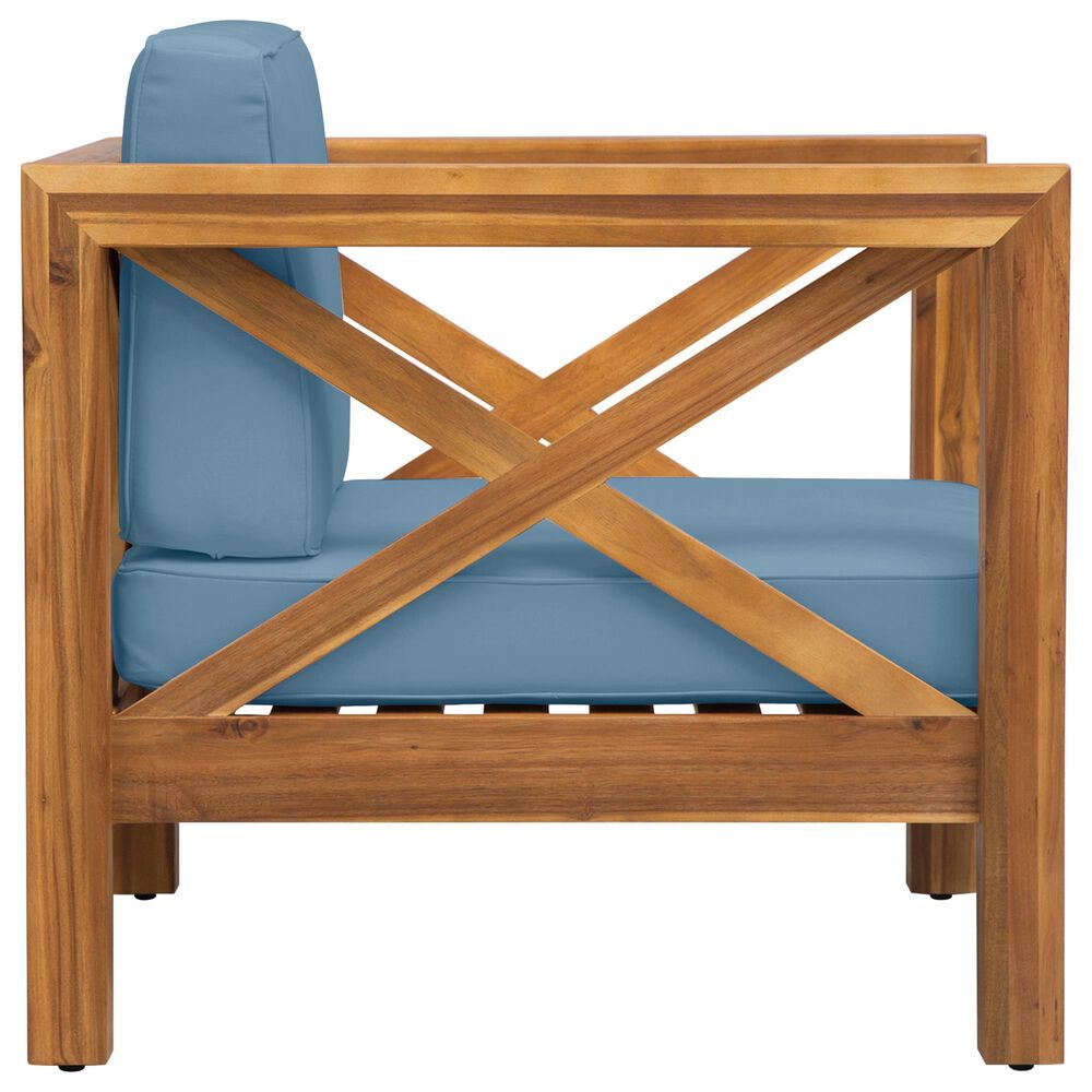 Hearth and Haven Brava Outdoor Club Chair with Cross-Back Design in Blue, , large
