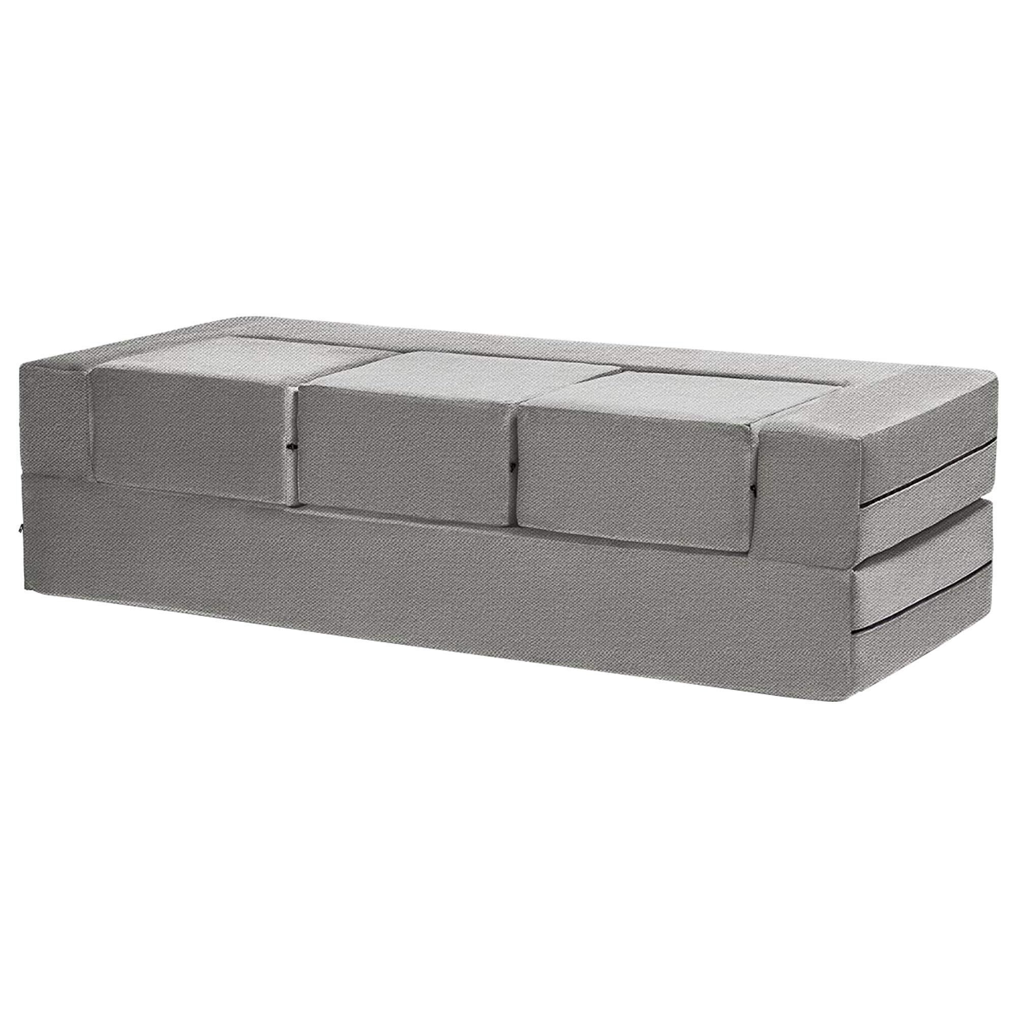 Jaxx Zipline Convertible Sleeper Sofa and Ottoman in Pewter
