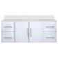 Lexora Home Geneva 48" Single Bathroom Vanity in Glossy White with 2 cm White Cultured Marble Top and Rectangular Sink, , large