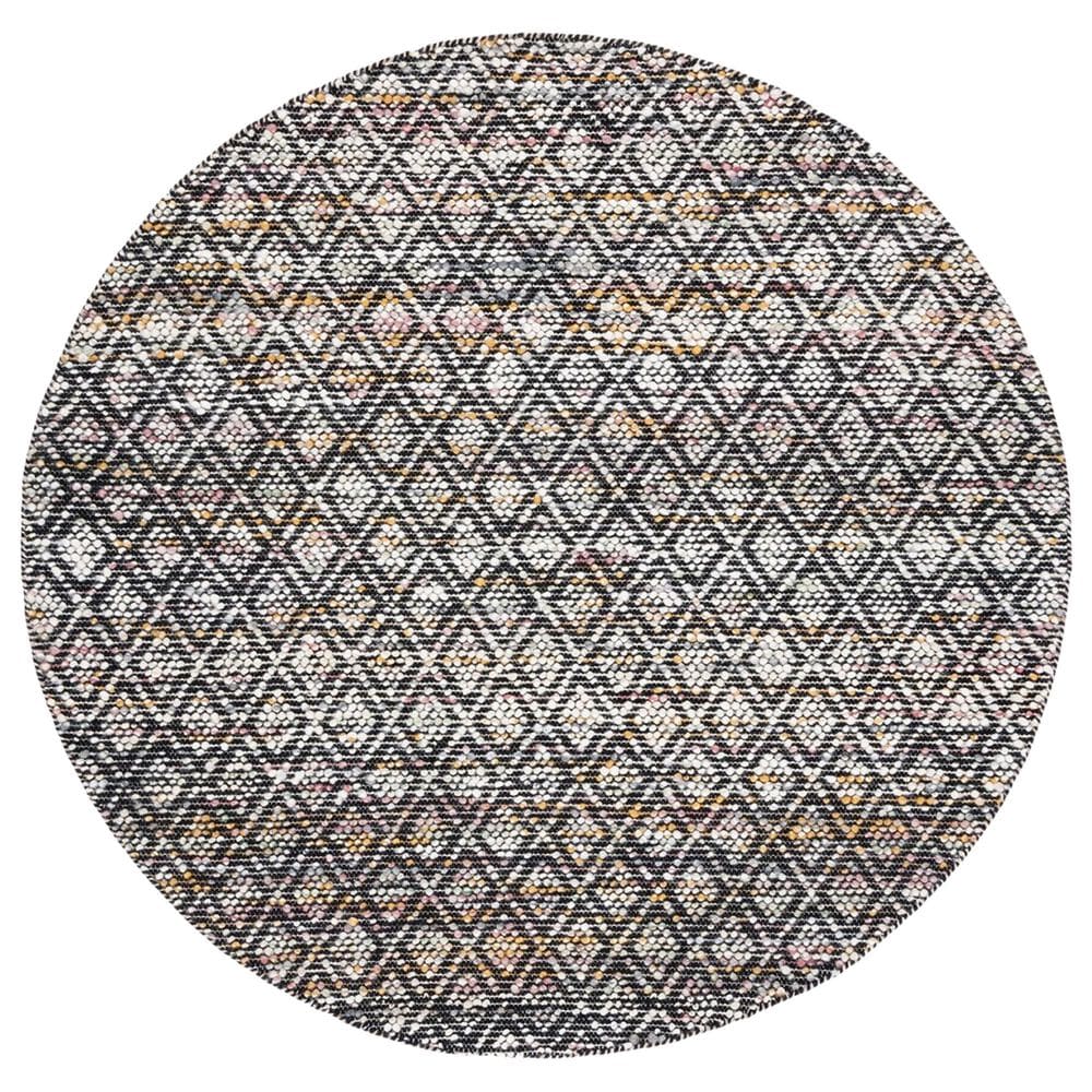 Safavieh Natura NAT615Z 6" Round Ivory and Black Area Rug, , large