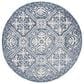 Safavieh Micro-Loop MLP606M 5" Round Blue and Ivory Area Rug, , large