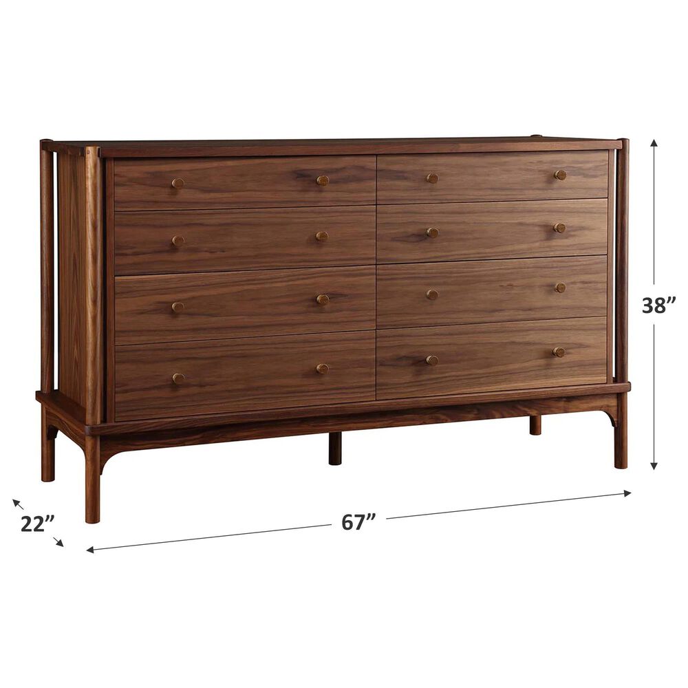 Stickley Furniture Walnut Grove 8-Drawer Dresser in Warm Brown, , large