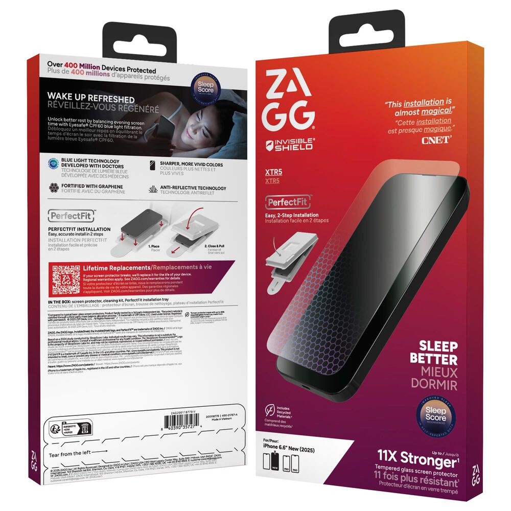 Zagg InvisibleShield XTR5 Glass Screen Protector for Apple iPhone Air in Clear, , large