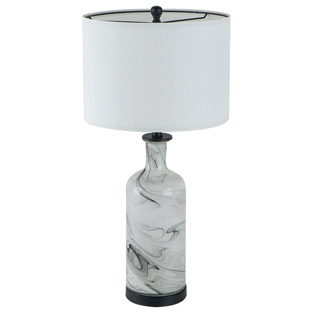 A&amp;B Home Sarris Swirl Table Lamp in Gray and White, , large