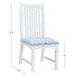 Linon Home Decor Bonnie Side Chair with Light Blue Faux Leather Cushion in White (Set of 2), , large
