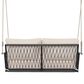 HOMLUX Patio Woven Rope Swing Sofa with Black Steel in Beige, , large