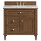 James Martin Vanities Lorelai 36" Single Vanity in Mid-Century Walnut with 3 cm Eternal Jasmine Pearl Quartz Top, , large
