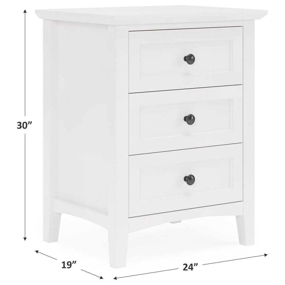 Urban Home Grace 3-Drawer Nightstand in Snowfall White and Black, , large