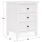 Urban Home Grace 3-Drawer Nightstand in Snowfall White and Black, , large
