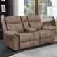 Steve Silver Nashville Manual Glider Recliner Console Loveseat in Cocoa, , large