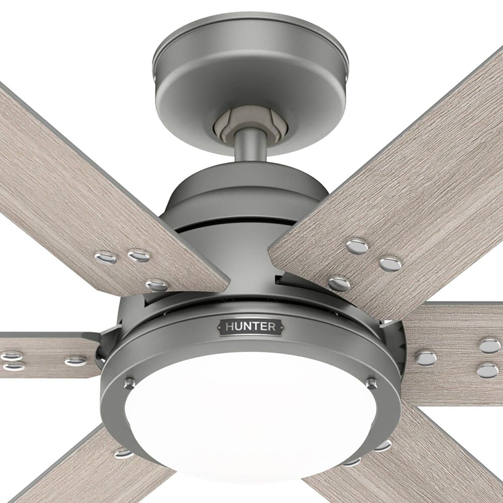 Hunter Gravity 60&quot; Ceiling Fan with LED Light in Matte Silver, , large