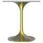 Leisuremod LeisureMod Verve Collection 27 Round Dining Table, Brushed Gold Base with Sintered Stone White Top, , large