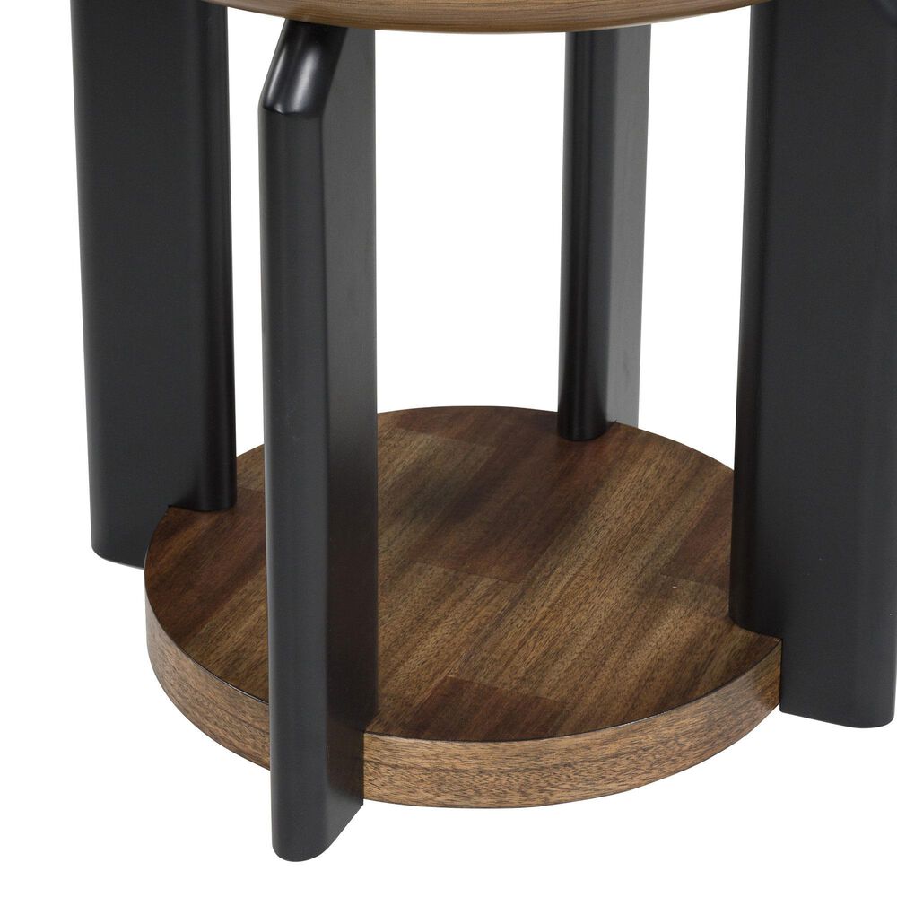 Ashley Kraeburn Round End Table in Brown and Black, , large