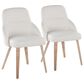 LumiSource York Side Chair with White Faux Leather Cushion in Whitewashed (Set of 2), , large