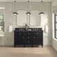 James Martin Vanities Lorelai 60" Double Vanity in Black Onyx with 3 cm Charcoal Soapstone Quartz Top, , large