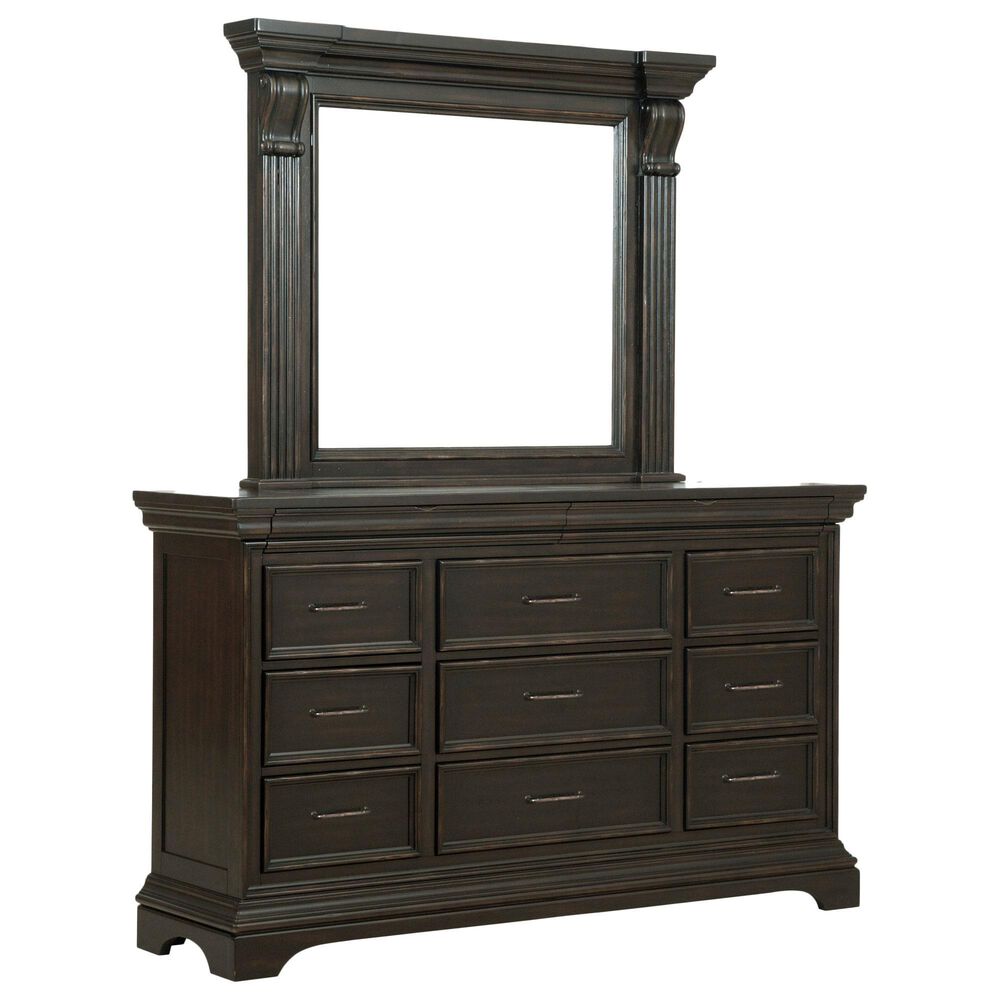 Nicolette Home Caldwell 3 Piece King Panel Bedroom Set in Deep Brown, , large