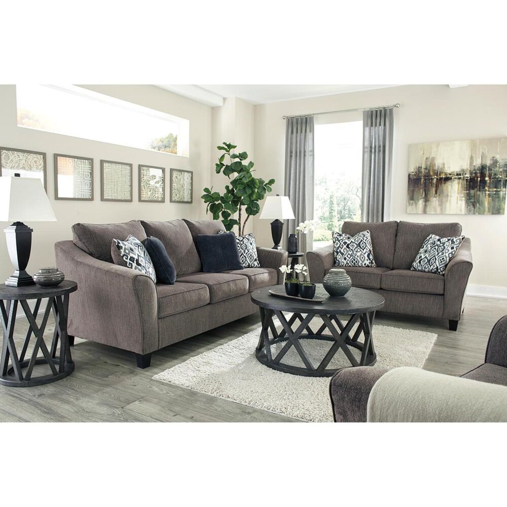 Signature Design by Ashley Nemoli Loveseat in Slate, , large