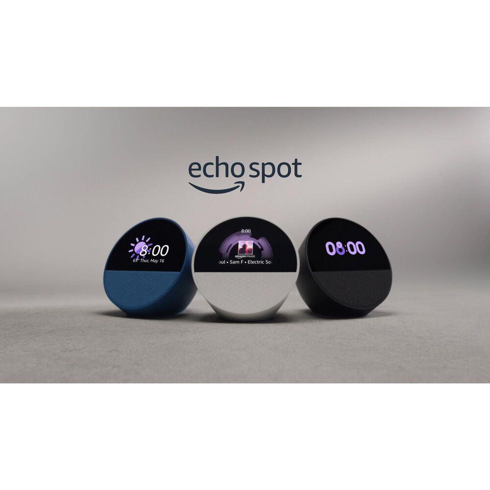 Amazon Echo Spot &#40;2024 release&#41;, Smart alarm clock with vibrant sound + Alexa - Black, , large