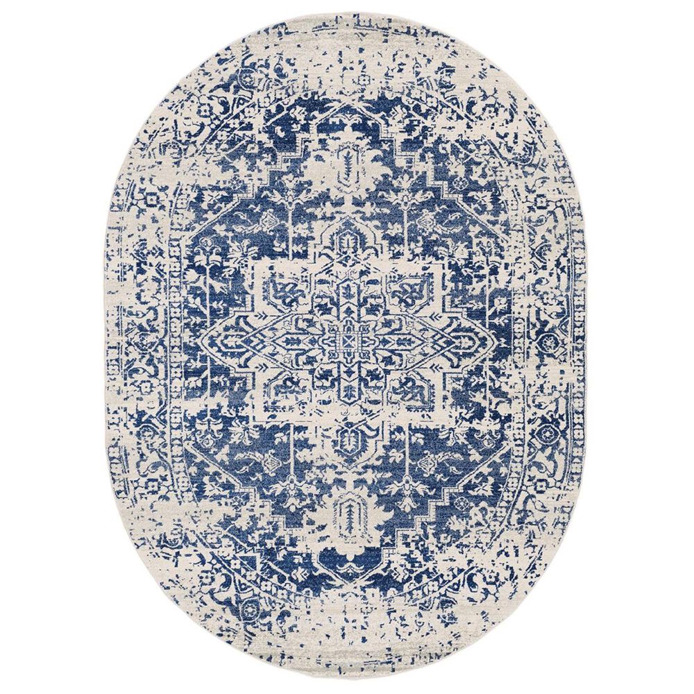 Surya Harput HAP-1021 6"7" x 9" Oval Blue, Gray and Beige Area Rug, , large