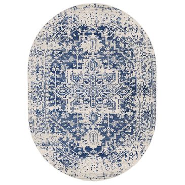 Surya Harput HAP-1021 6"7" x 9" Oval Blue, Gray and Beige Area Rug, , large