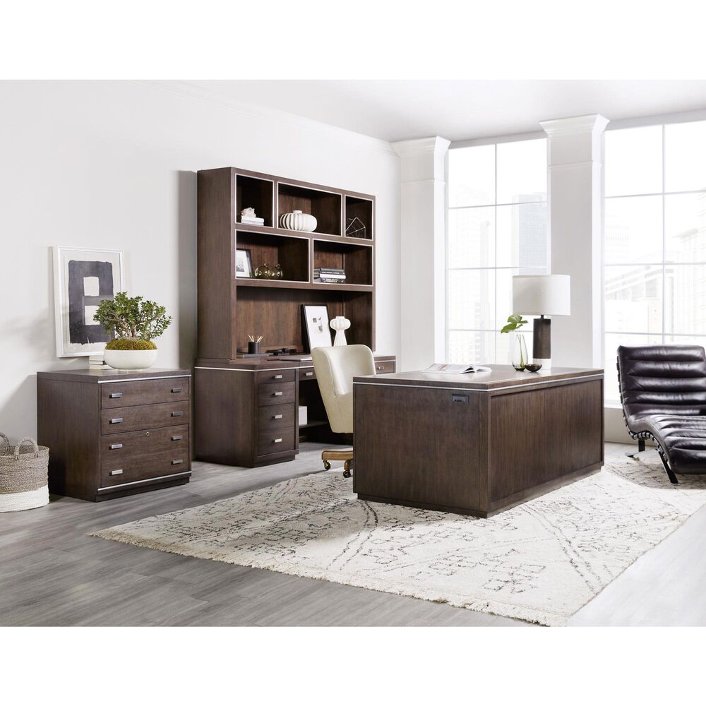 Hooker Furniture House Blend Credenza with Hutch in Dark Roast, , large
