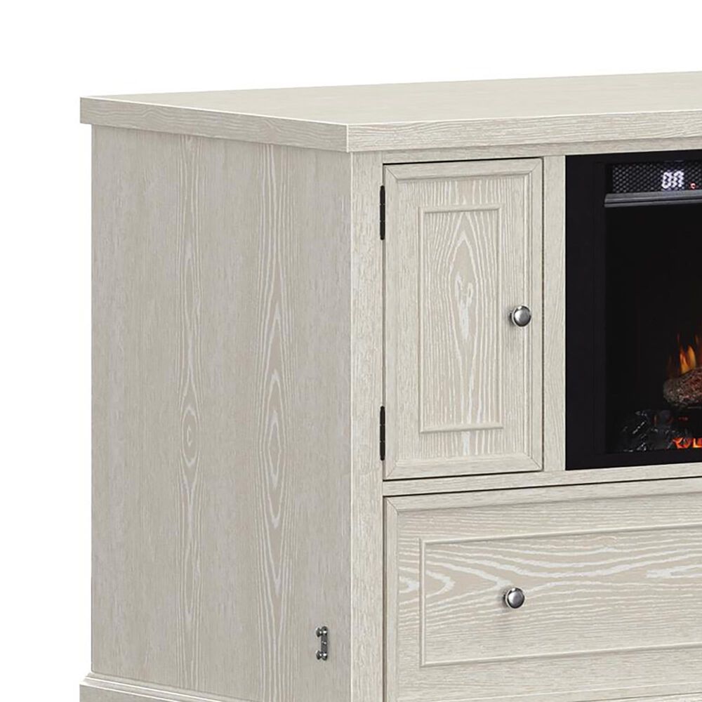 Richlands Furniture Soren Fireplace Dream Console with Queen Convertible Bed in Whitewash, , large