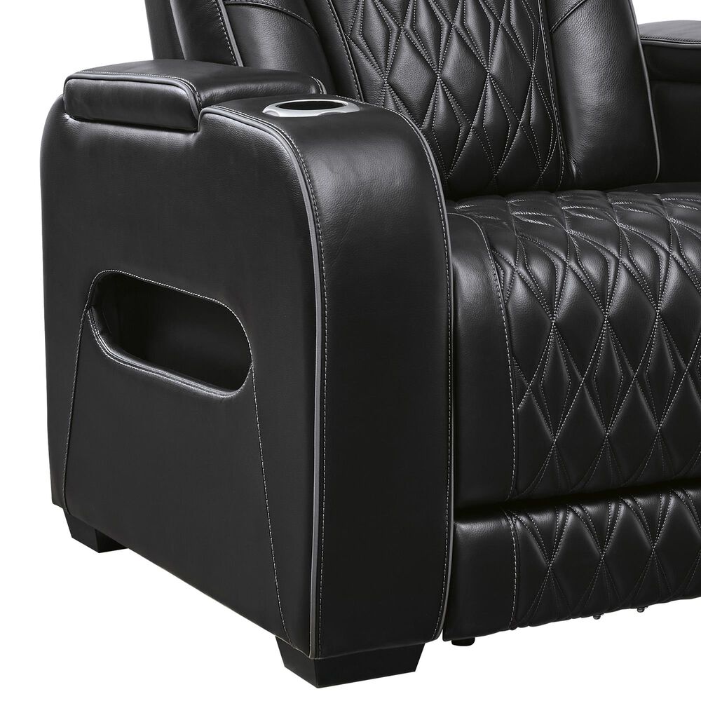 Ashley Boyington Leather Power Recliner in Black, , large