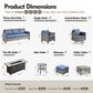 HOMLUX 10-Piece Patio Seating Bundle in Denim Blue, , large
