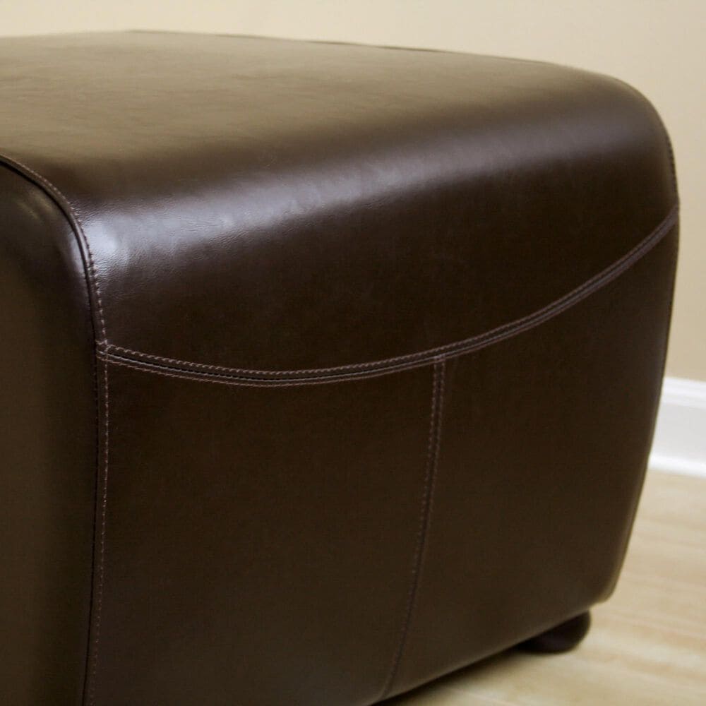 Baxton Studio Mendozza Ottoman in Dark Brown, , large