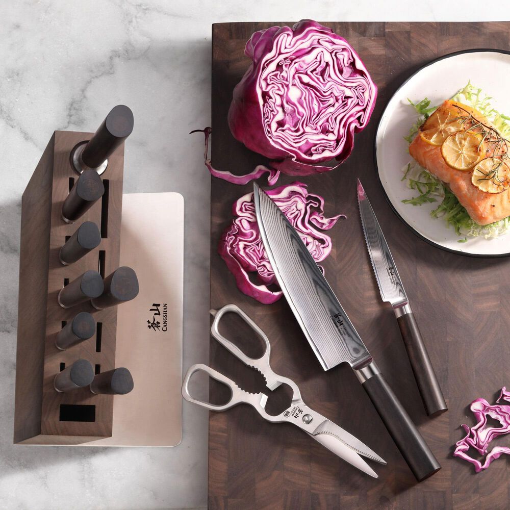 Cangshan Cutlery Haku 12-Piece Knife Block Set in Dark Brown, , large