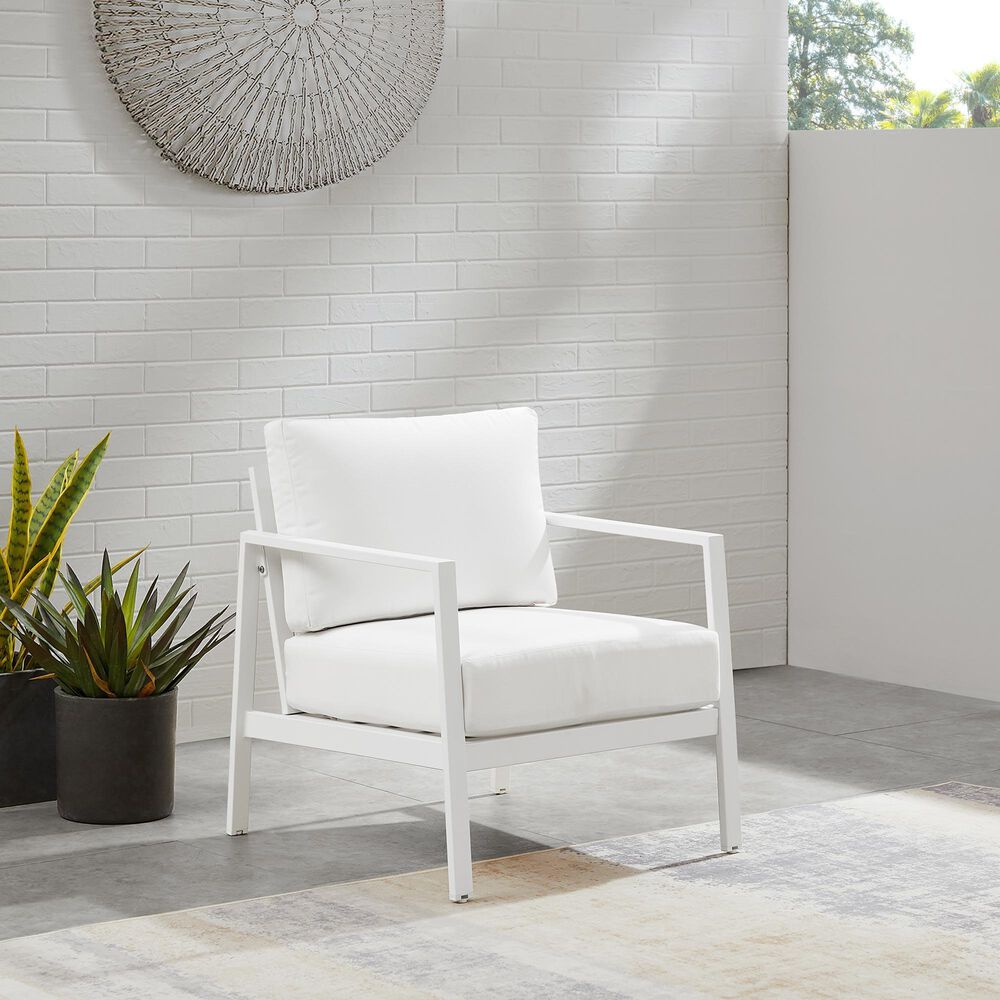 Linon Home Decor Holland Patio Armchair in White, , large
