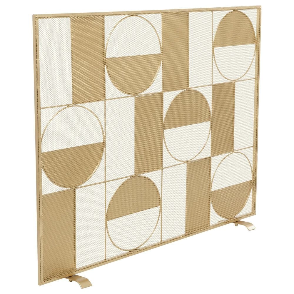 Maple and Jade 32" Contemporary Metal Fireplace Screen in Beige, , large