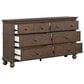 Riva Ridge Oxford 6 Drawer Dresser with Mirror in Cocoa, , large