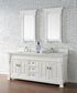 James Martin Vanities Brookfield 72" Double Bathroom Vanity in Bright White with 3 cm White Zeus Quartz Top and Rectangular Sinks, , large