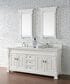 James Martin Vanities Brookfield 72" Double Bathroom Vanity in Bright White with 3 cm White Zeus Quartz Top and Rectangular Sinks, , large