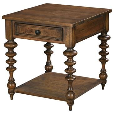 Hekman Fairfax Rectangular End Table with Carved Leg in Chestnut Brown and Black, , large