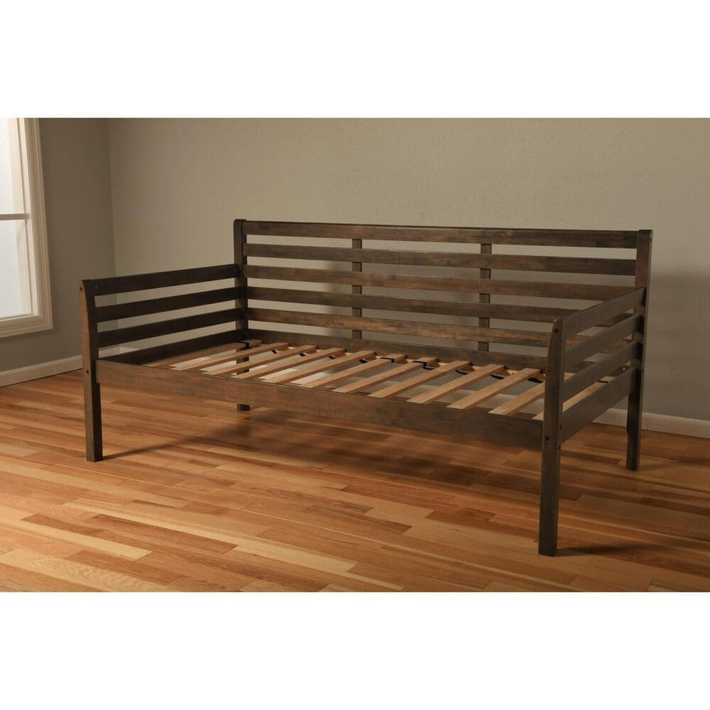 Kodiak Boho Twin Daybed with Pop Up Trundle in Rustic Walnut, , large