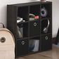 HOMLUX 9-Cube Standing Bookshelf with Bins in Espresso, , large