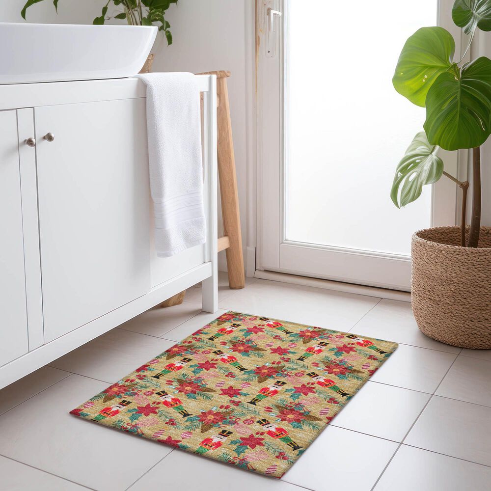 Dalyn Rug Company Wonderland WN30 1&#39;8&quot; x 2&#39;6&quot; Gold Indoor/Outdoor Area Rug, , large