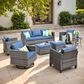 HOMLUX 8-Piece Outdoor Patio Furniture in Denim Blue, , large
