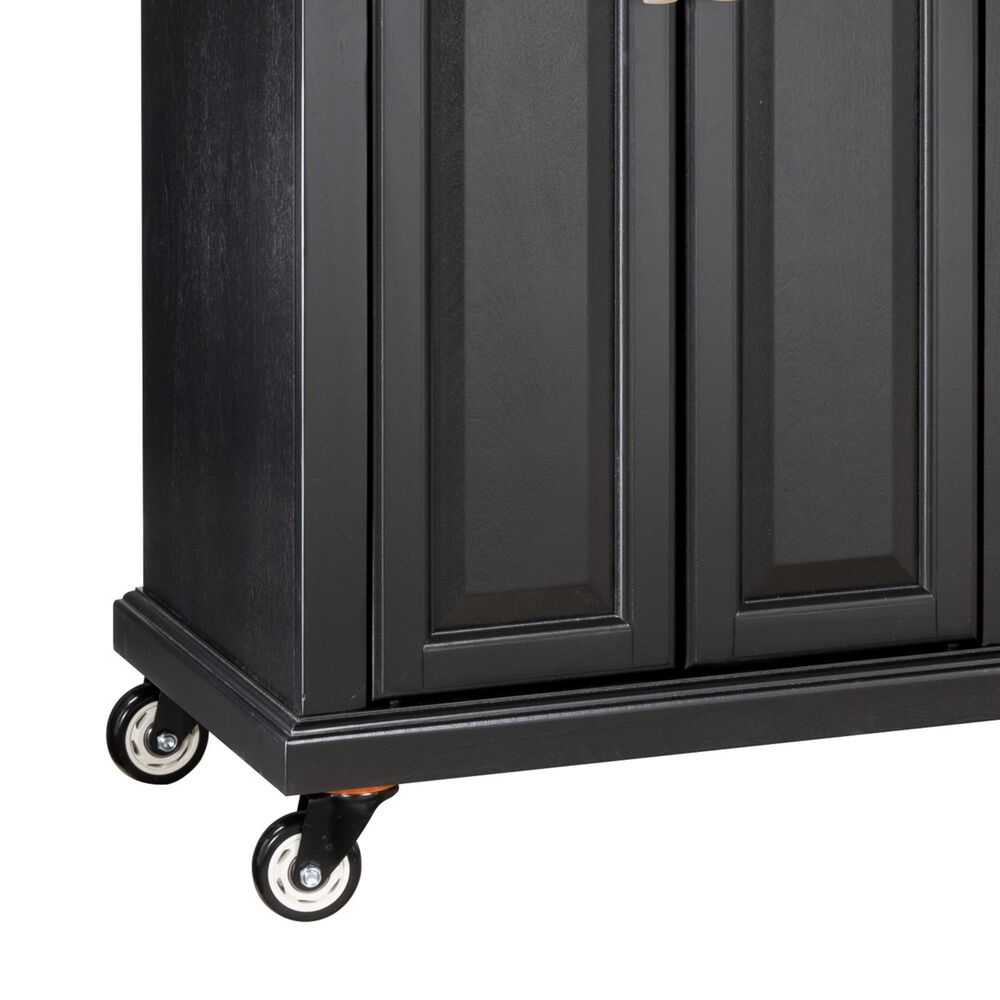 HOMLUX Kitchen Island with Rubber wood Countertop in Black, , large