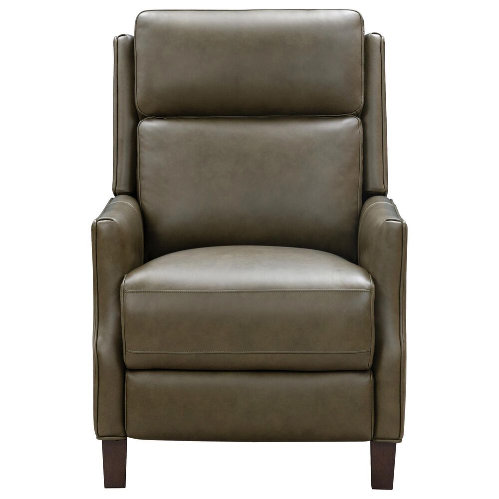 Barcalounger Ledger Leather Push-Back Recliner in Olive, , large