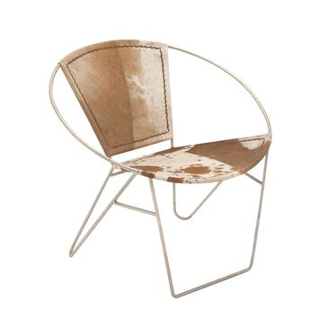 Maple and Jade Leather Accent Chair in Brown, , large