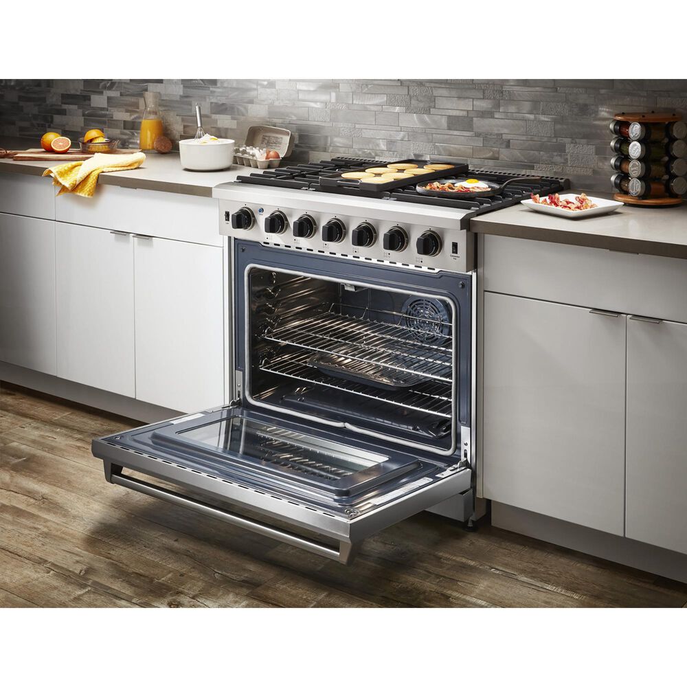 Thor Kitchen 36&quot; Freestanding Professional Gas Range with Storage Drawer in Stainless Steel, , large