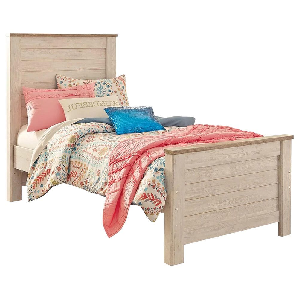 Ashley Willowton Twin Panel Bed in Whitewash, , large